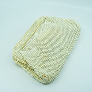 1950-60s CORDE BEAD Vintage x Lumured Cream Clutch